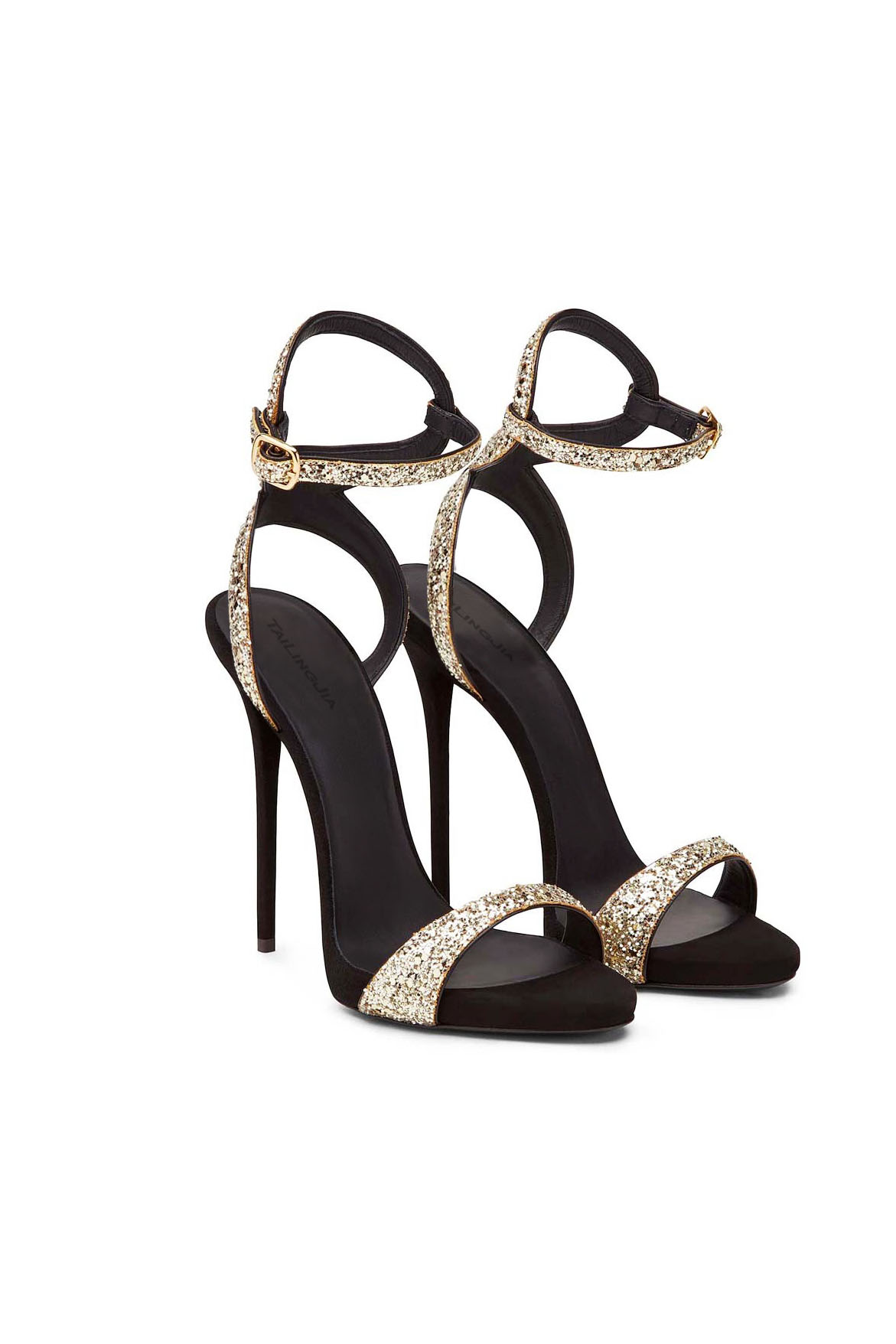 Fashion Evening High Heels PU Stiletto Glitter Sandals 12cm