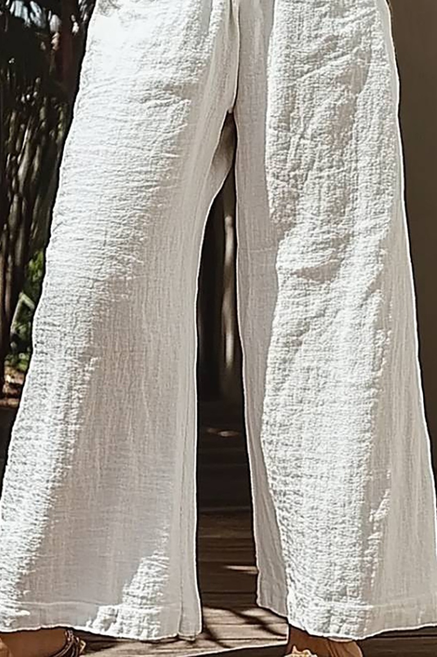 Casual Linen Pants White Breathable Long Pants