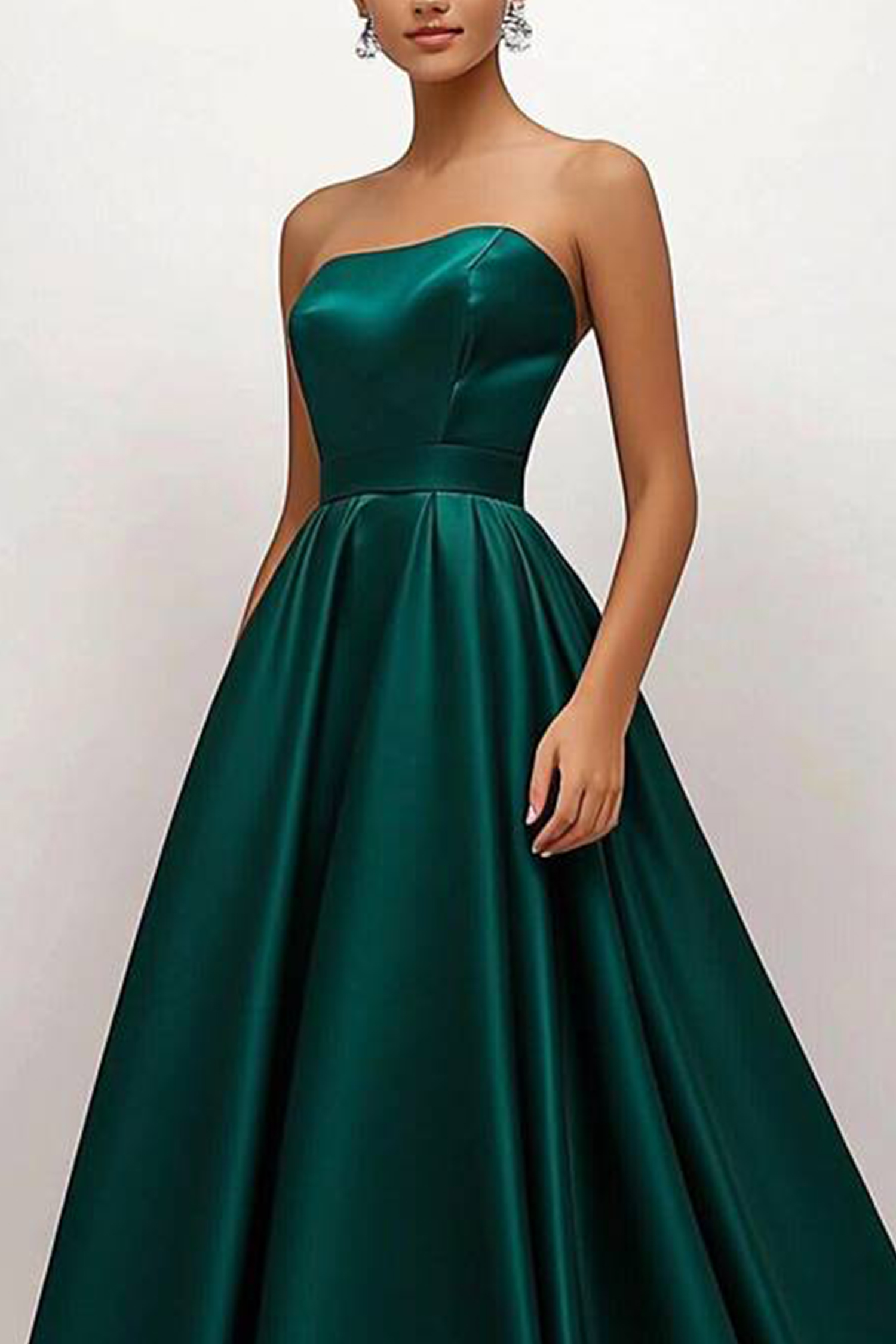 Prom Evening Dress Green Off Shoulder Floor Length Dress