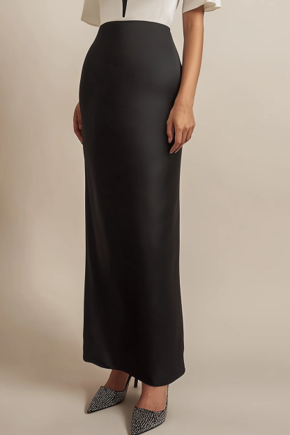 Semi-Formal Party Dress Colorblock Short Sleeve Low Neck Maxi Dress