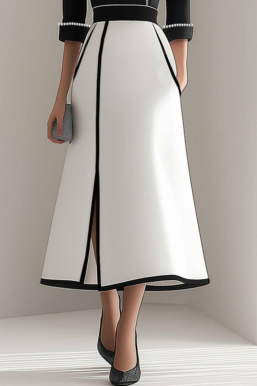 Women's A-line midi work dress with pockets