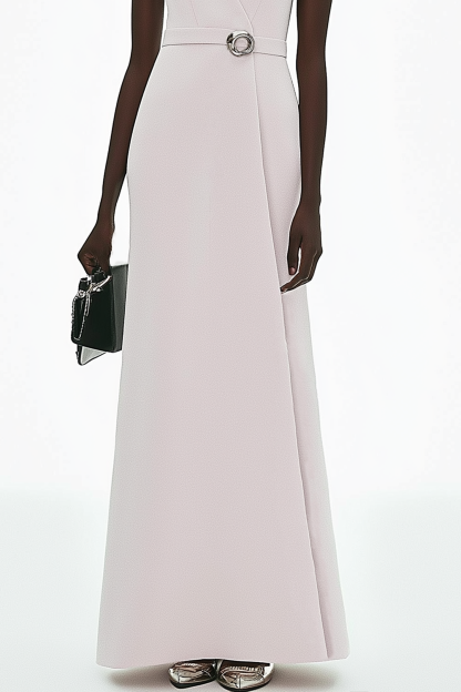 Party Semi-Formal Dress White V-Neck Maxi Dress