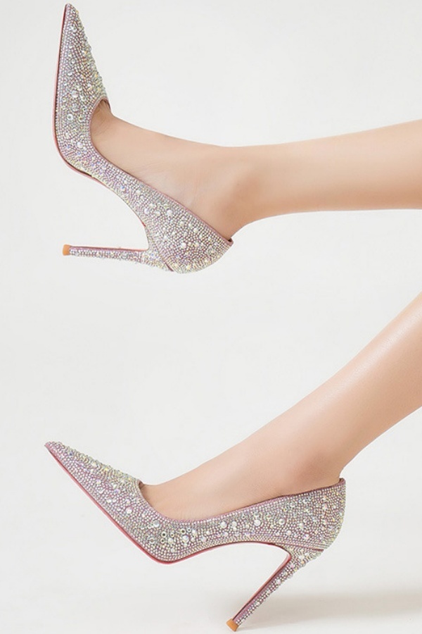 Heels for Women Stiletto Closed Pointed Toe Backless Dress Shoes High Heels