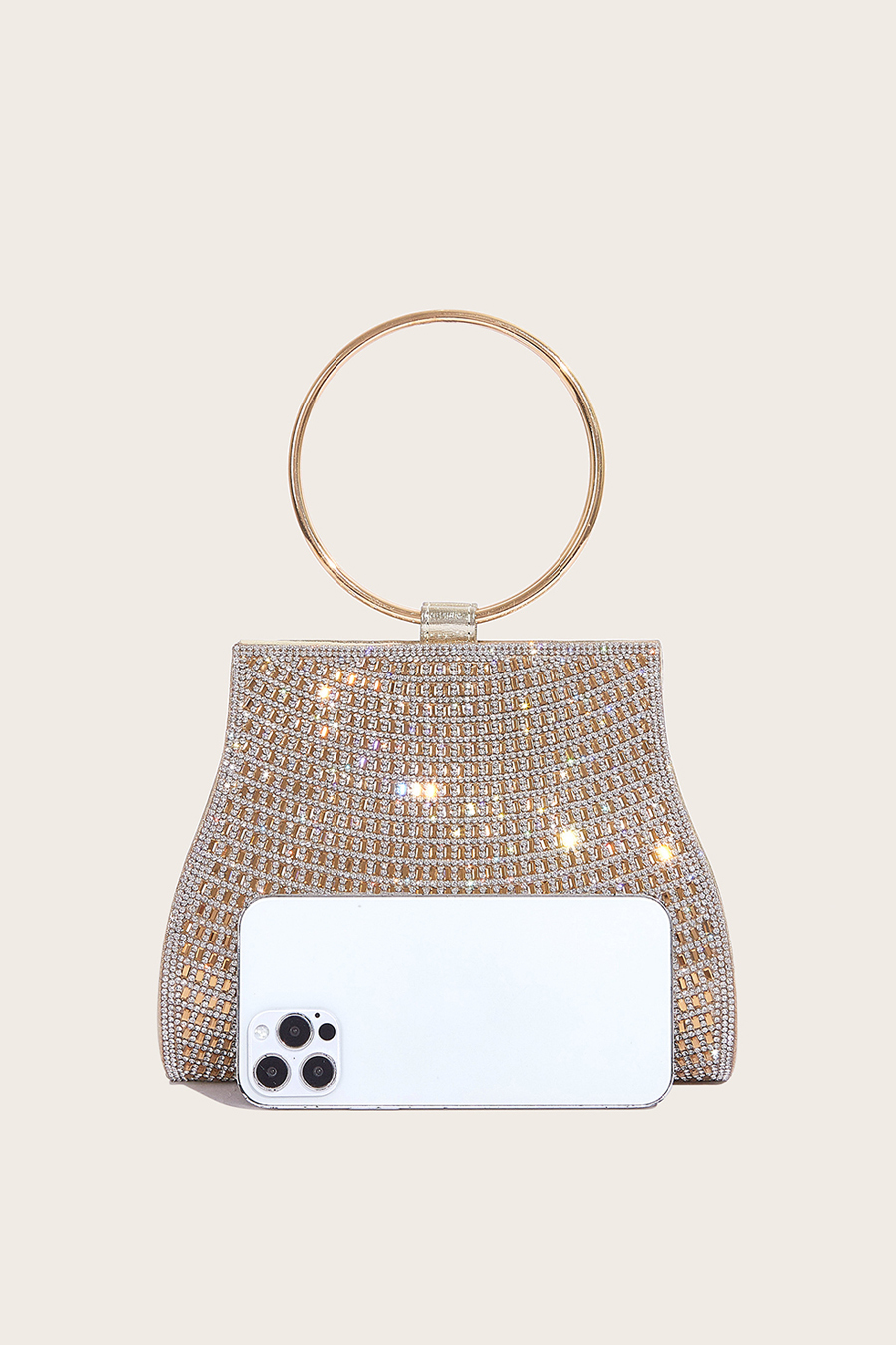 Golden Metal Ring-Handled Bag