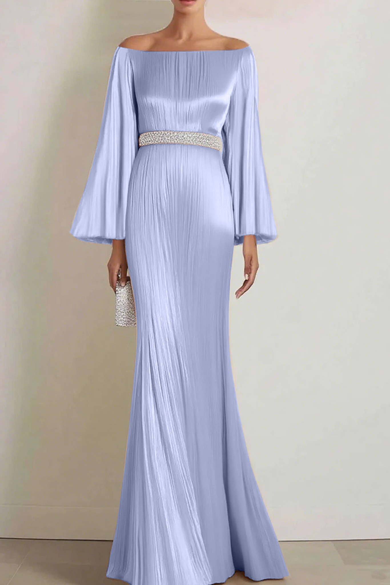 Formal Evening Gown Off The Shoulder White Long Dress Pleated Satin Maxi Dress