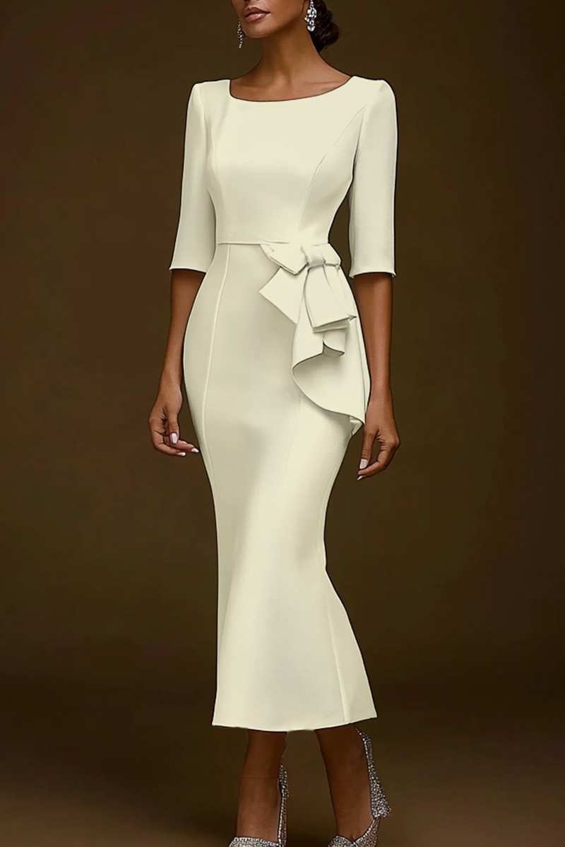 Bow Knot Blazer Dress Work Semi Formal Business Midi Dress