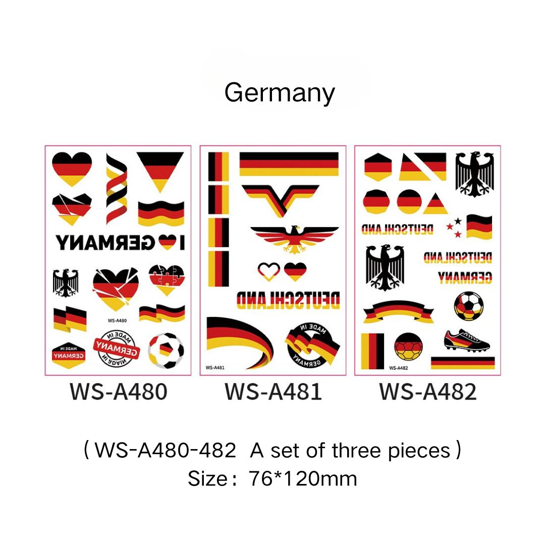 World Cup Flag Face Tattoos – Fan Sports Face Stickers for Football Matches & Events
