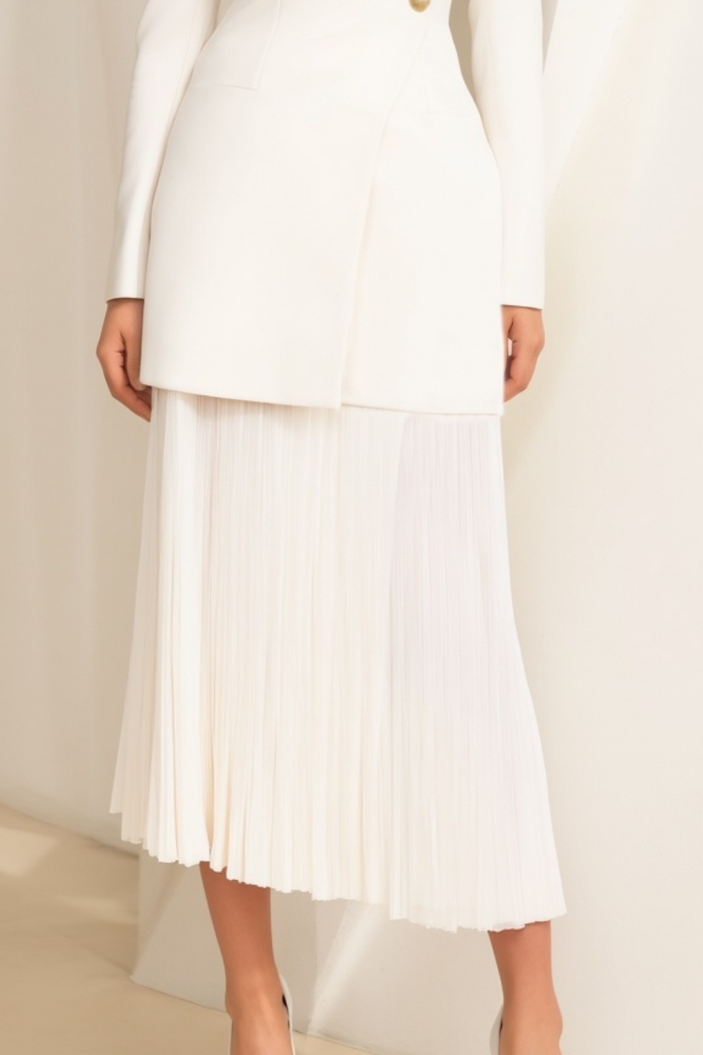 Work Outfit Sets White Lapel Skirt Set