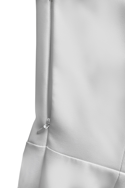 White Blazer Dress Work Semi Formal Rhinestone Flower Mermaid Midi Dress