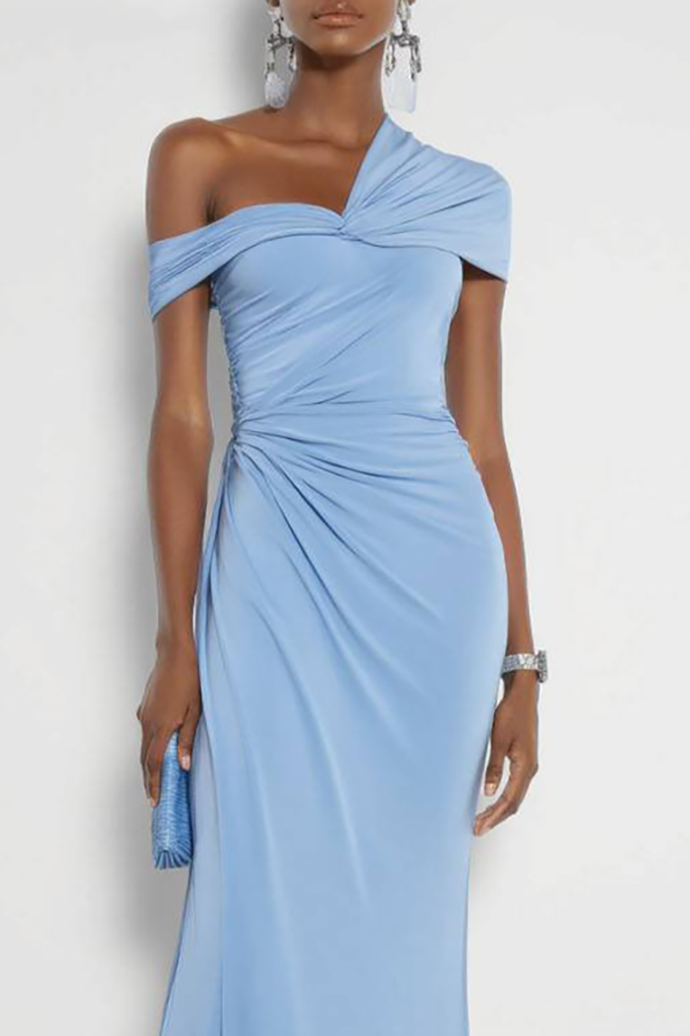 Wedding Guest Formal Dress Light Blue Multi-Wear Maxi Dress