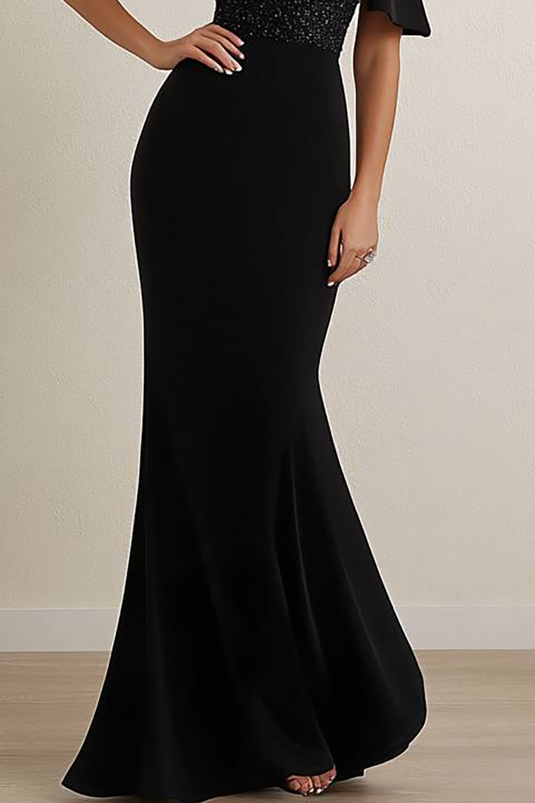 Formal Evening Dress Off-Shoulder Fitted Mermaid Floor-Length Gown