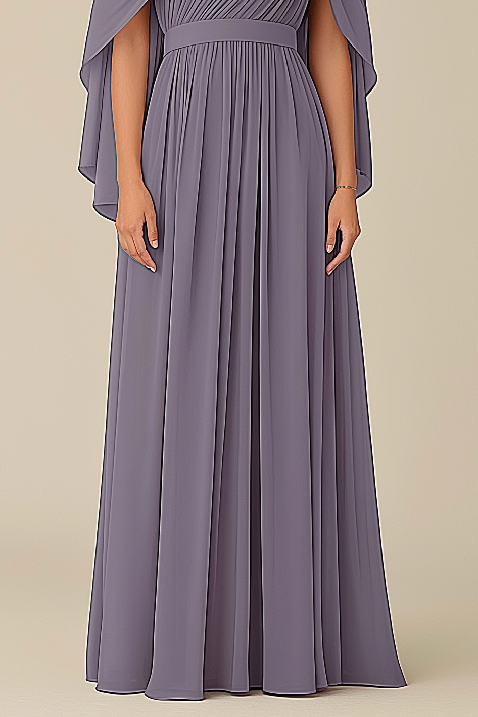 Formal Wedding Guest Dress Grey Blue Cape Mother of the Bride Gown