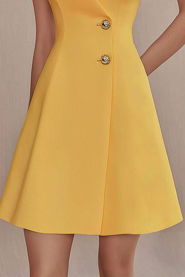 Stylish yellow blazer dress for business gatherings