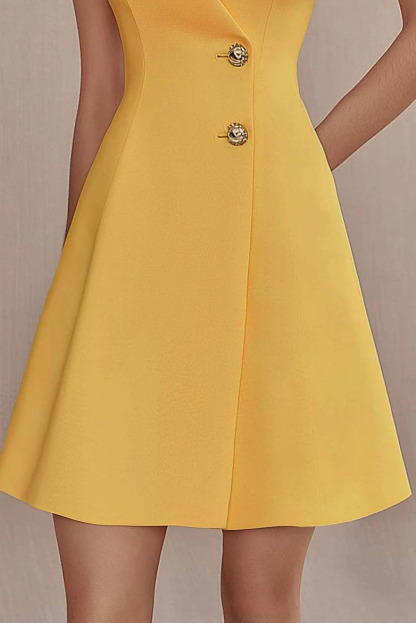 Stylish yellow blazer dress for business gatherings