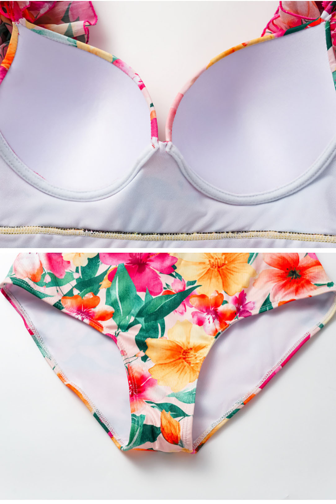 3D Printed Backless Ruffled Suspender One-Piece Swimsuit and Cover-Up