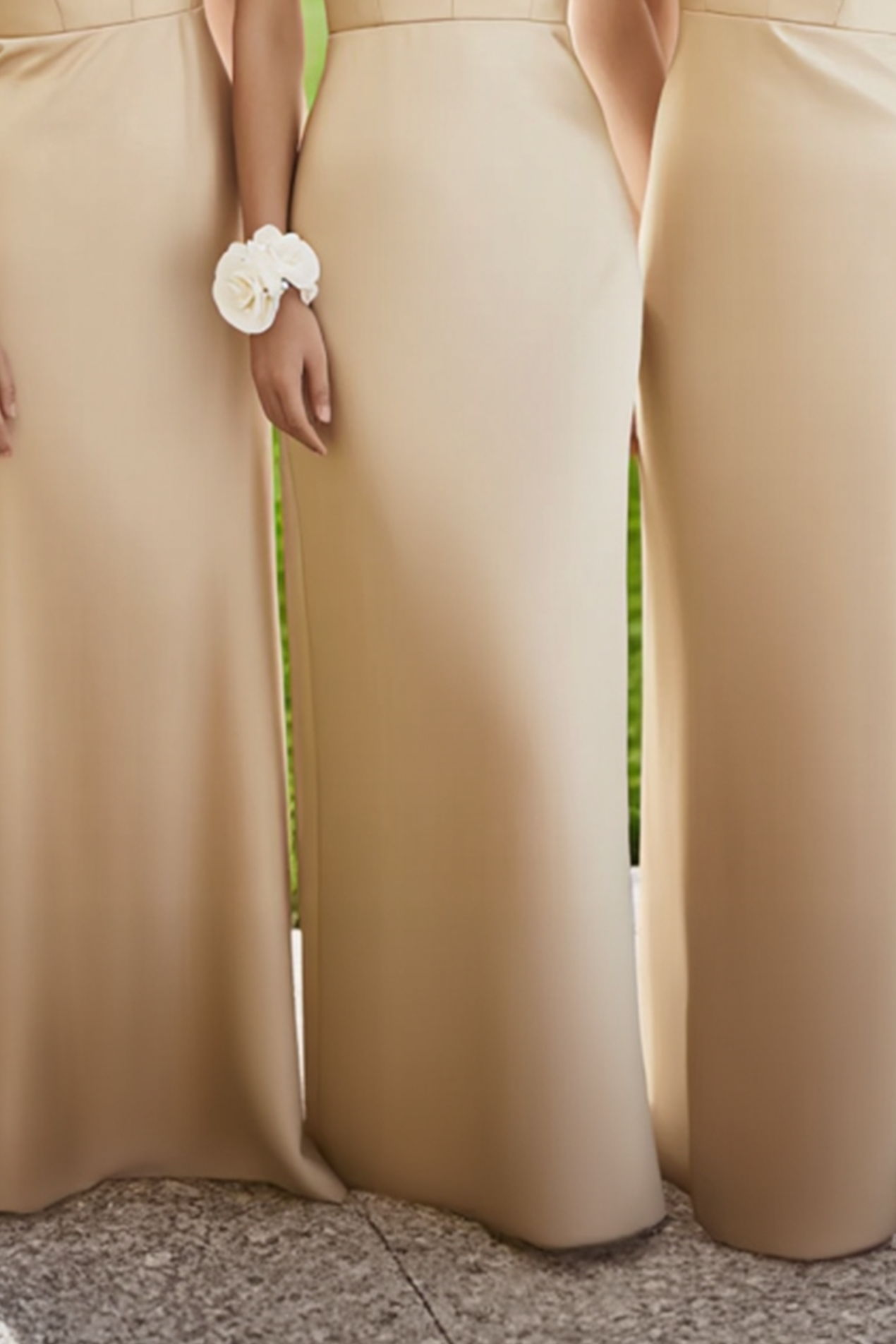 ​Wedding Bridesmaid Dress Champagne Sleeveless V Neck Maxi Dress