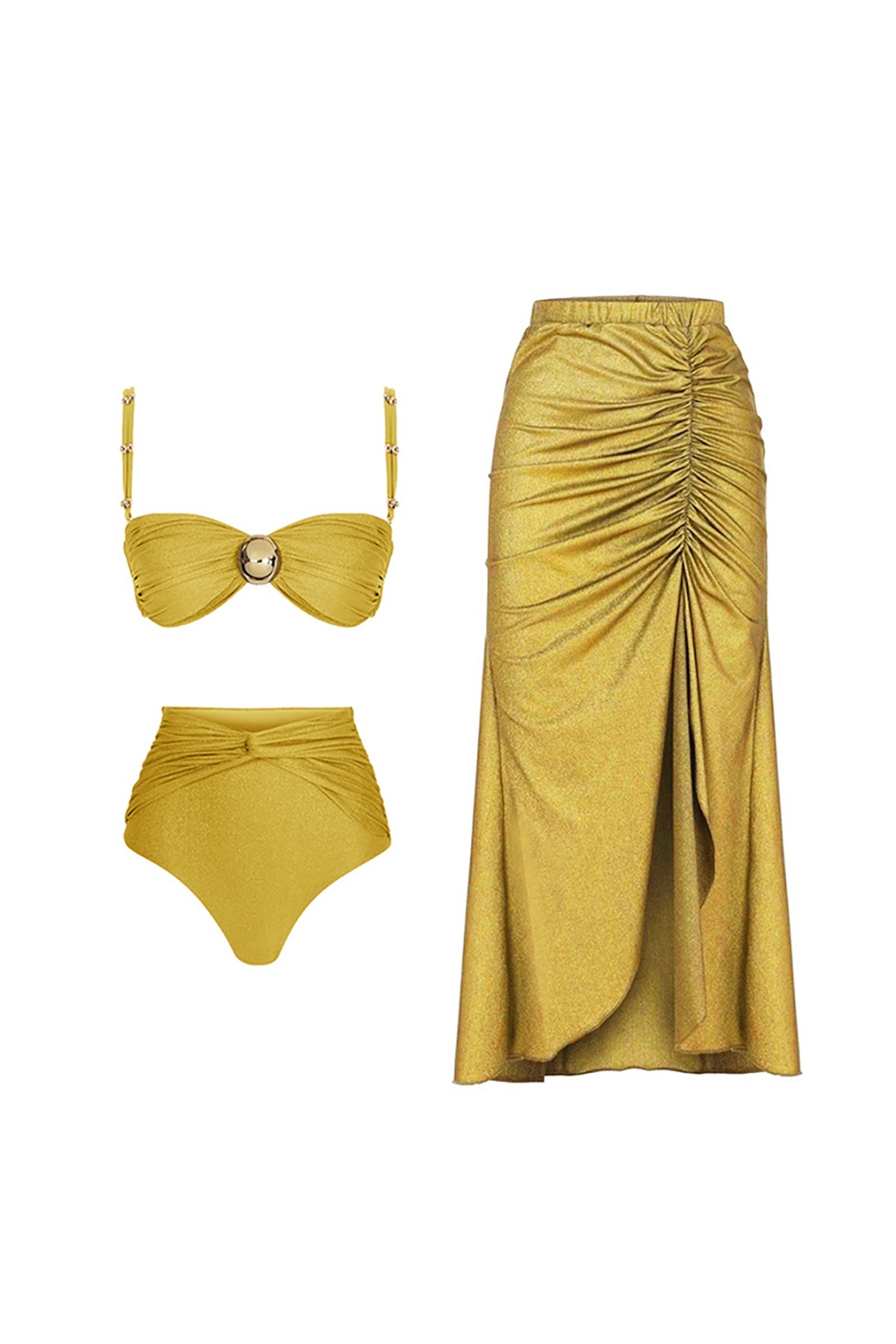 3D Black and White Houndstooth V-Neck One Piece Swimsuit and Wrap Skirt Cover-Up