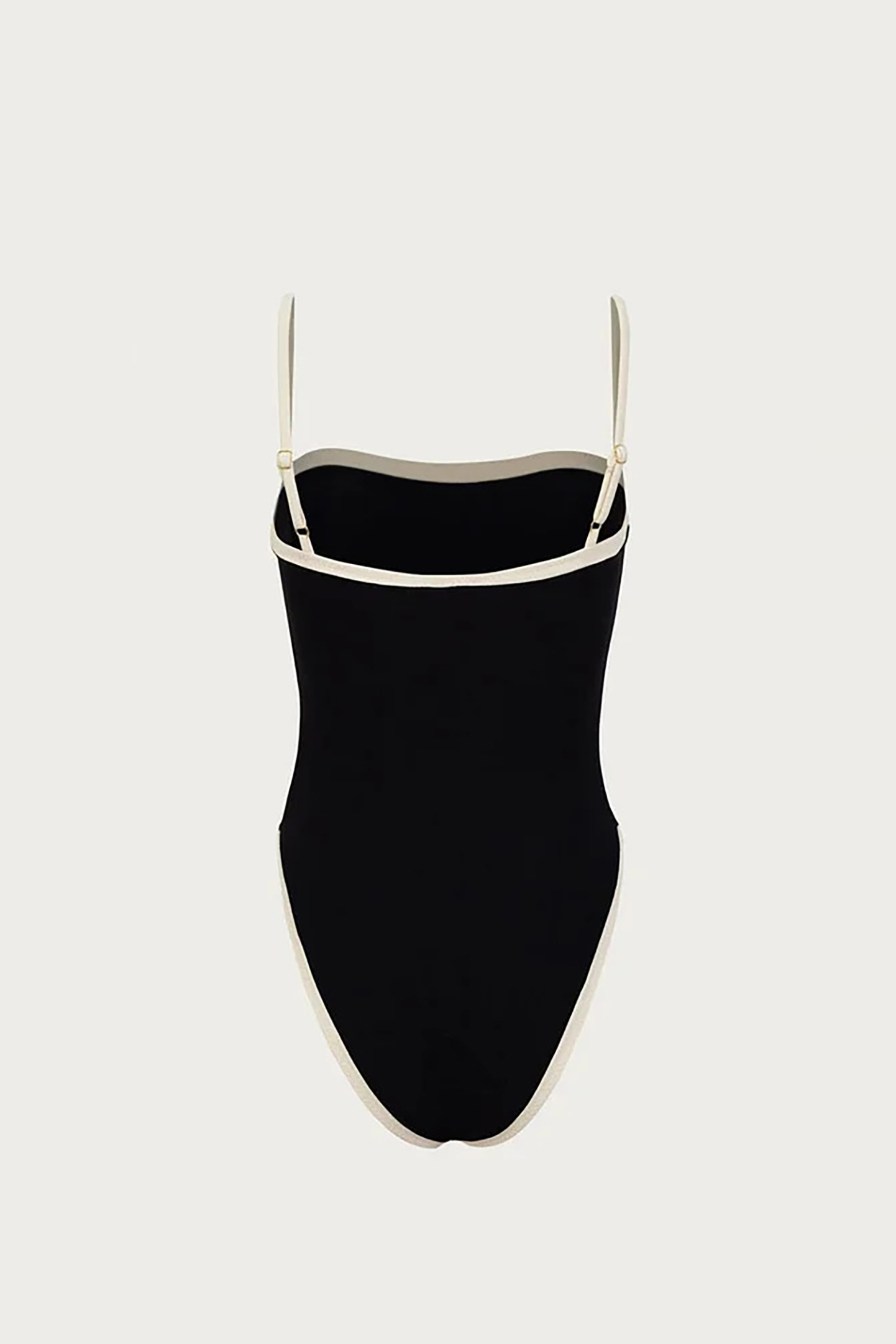 Black and White Lines Suspender One-Piece Swimsuit