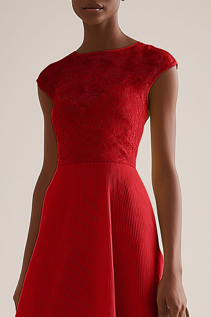 Daily Vintage Dress Lace Pit Stripe Pitarticle Fabrics Textured Fabric Midi Dress