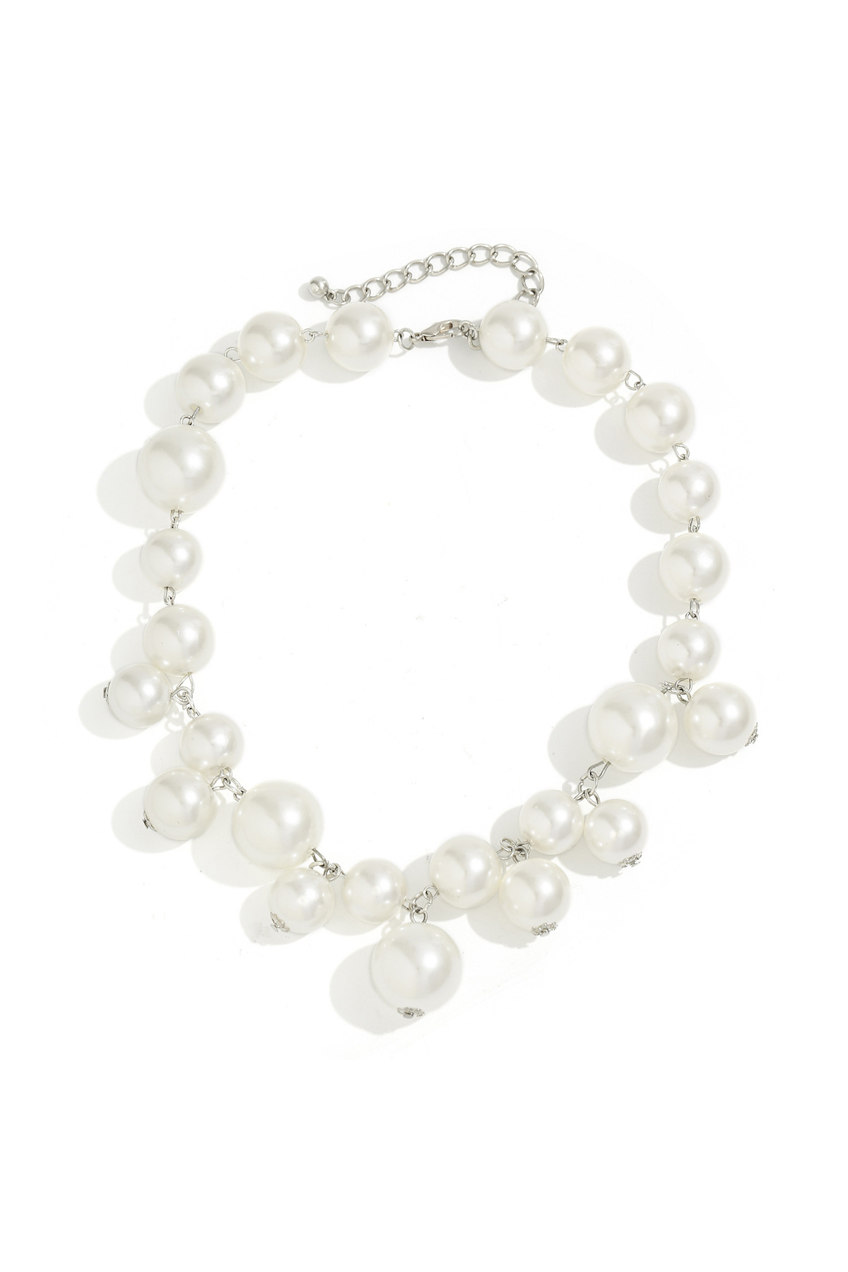 Irregular Baroque Y-Shaped Necklace Flat Water Drop Pendant Clavicle C