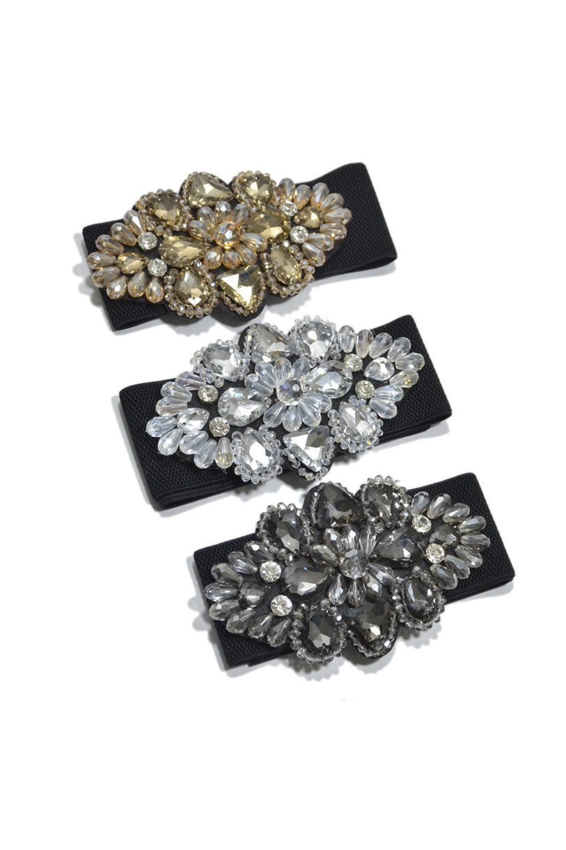 Women's Rhinestone Elastic Belt Crystal Waist Seal