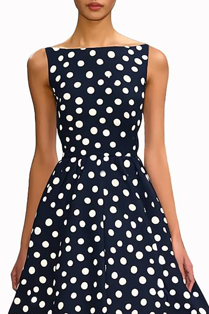 Daily Party Dress Semi-Formal Sleeveless Polka Dot Midi Dress