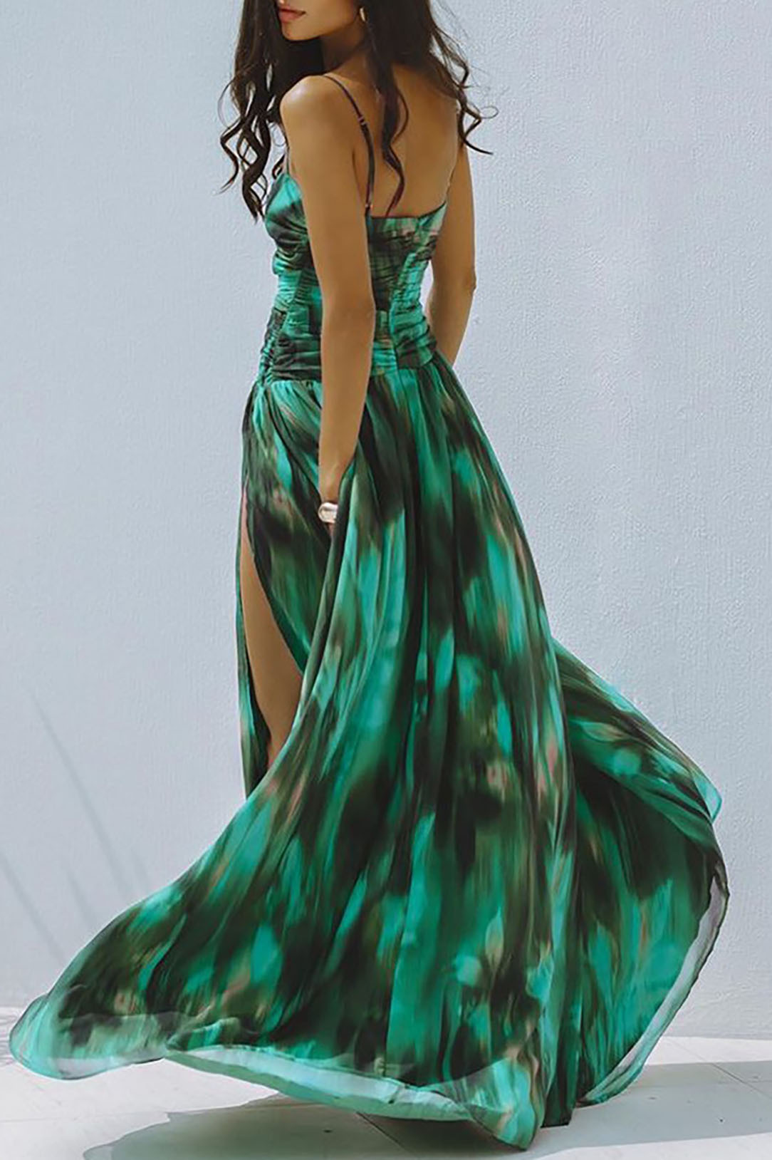 3D Green Gradient Blooming Swimsuit and Cover-Up