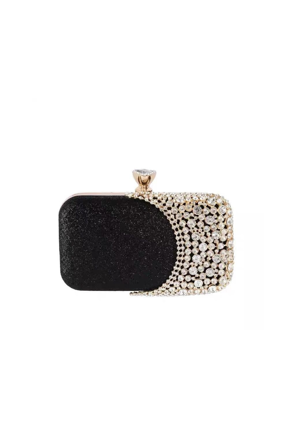 Diamond-Studded Dinner Clutch Bag Shiny Chain Crossbody Handbag