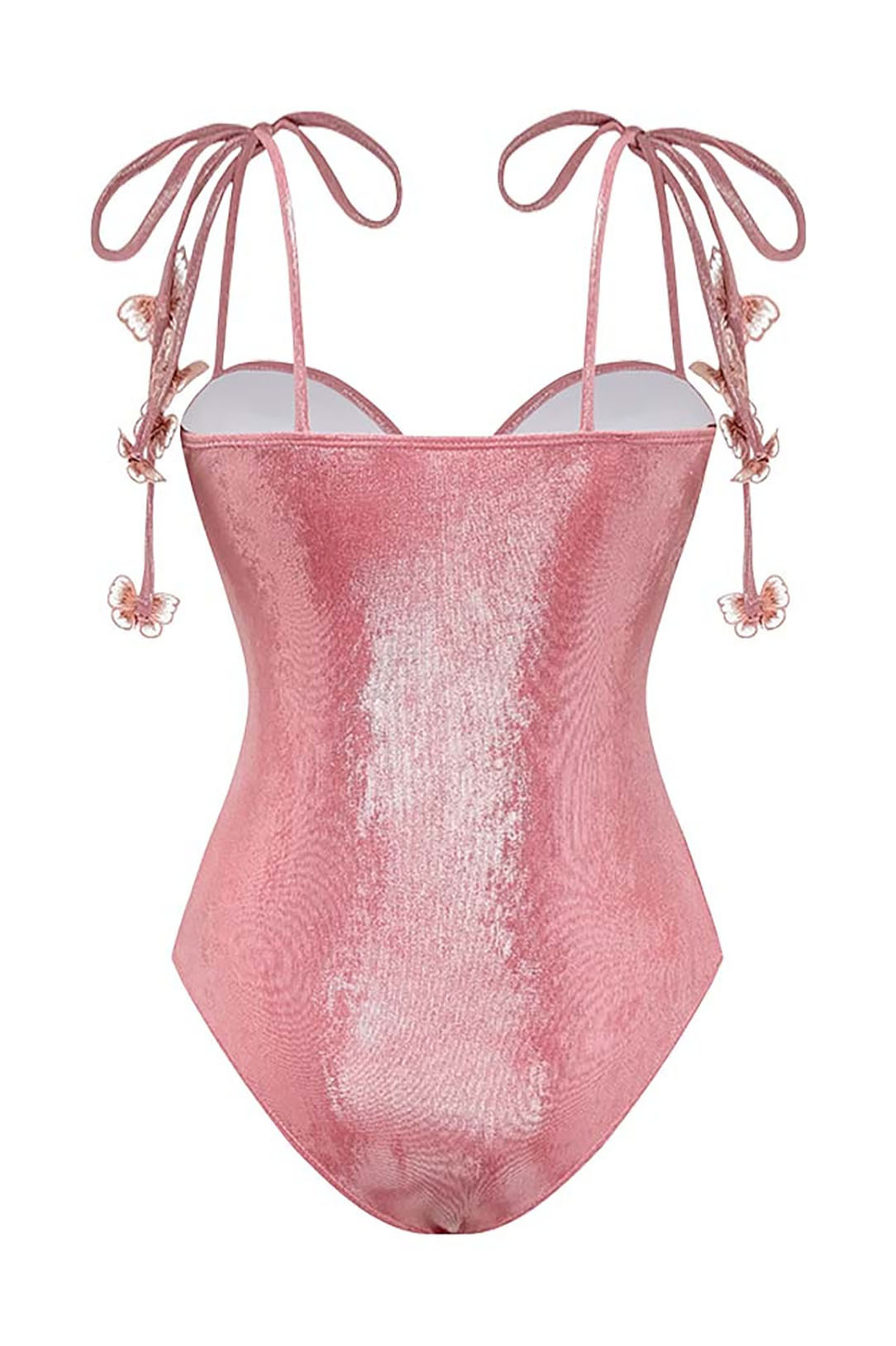 Pink 3D Butterfly Tie One-Piece Swimsuit and Cover-Up