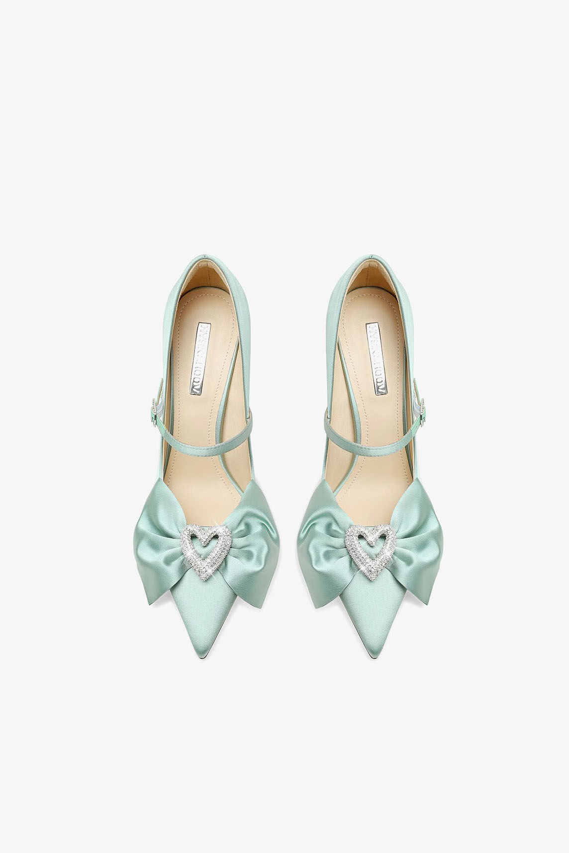 Bowknot Pointed Toe Heels Rhinestone Stiletto Heels 8cm-chiclody
