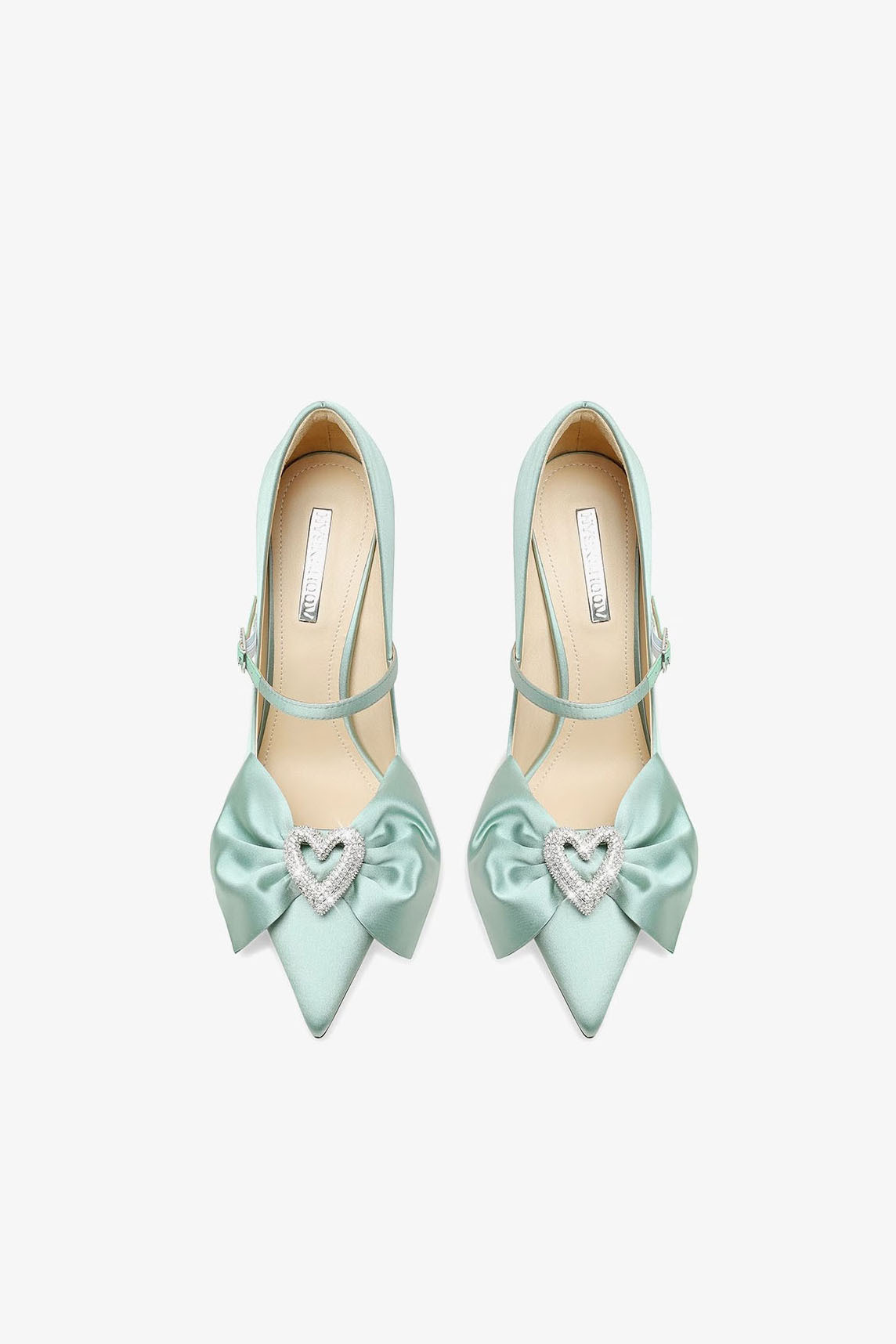 Bowknot Pointed Toe Heels Rhinestone Stiletto Heels 8cm-chiclody