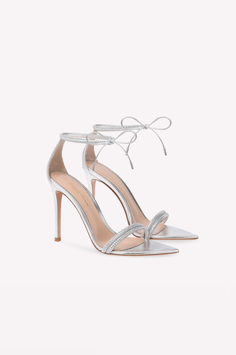 Pointed Toe Rhinestone Stiletto Sandals Ankle Strap Open Toe Heels 8.5