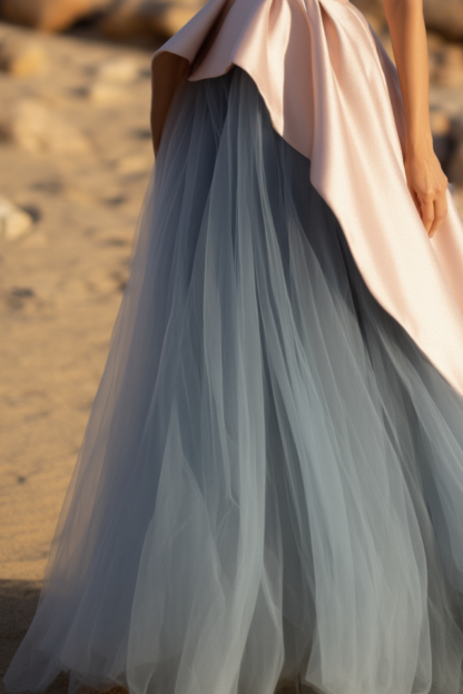 Formal ​Evening Dress​​​ Blue Strapless Floor-Length