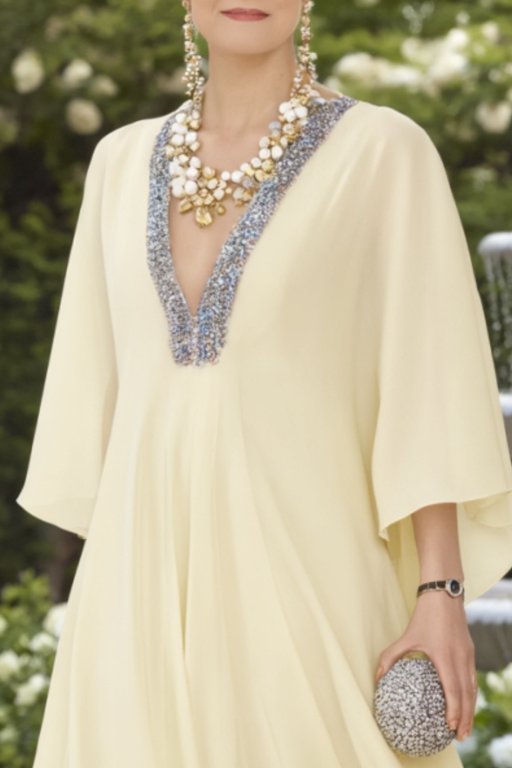 Formal ​Dress​​​ Beige V Neck Floor-Length for mother of the bride