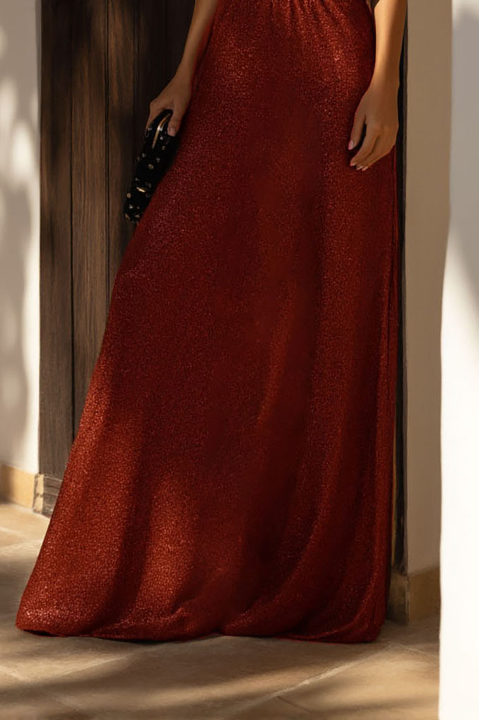 Cocktail Formal Evening Dress Brown Ombre Floor-Length Gown