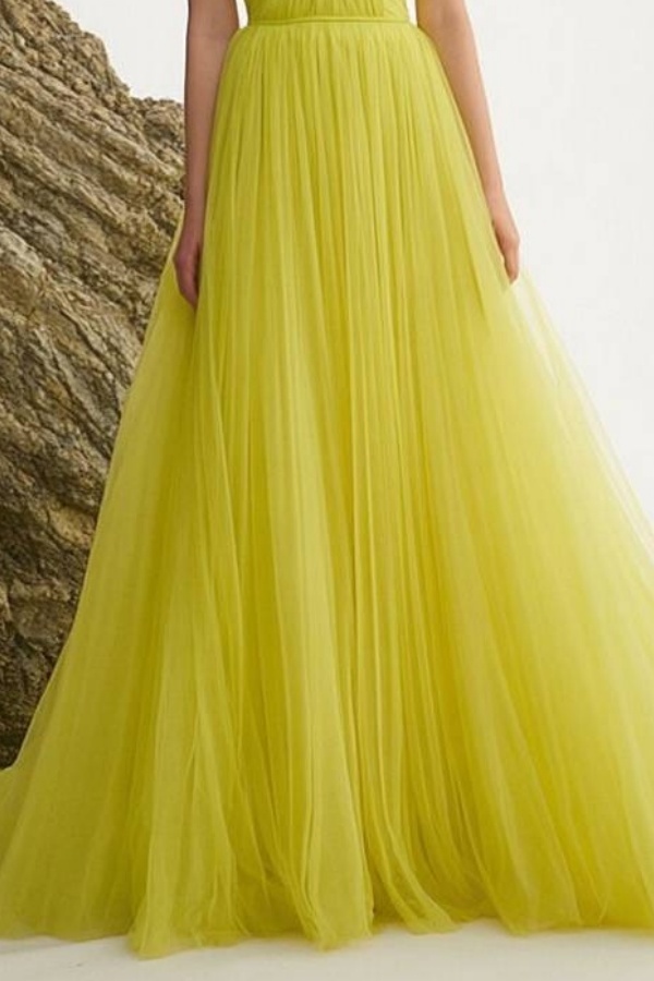 Formal Evening Dress Yellow One Shoulder Maxi Dress