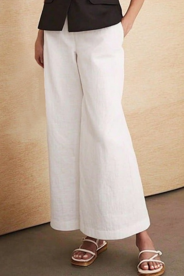 Casual Outfit Sets Black White Crew Neck Pocket Pants Set