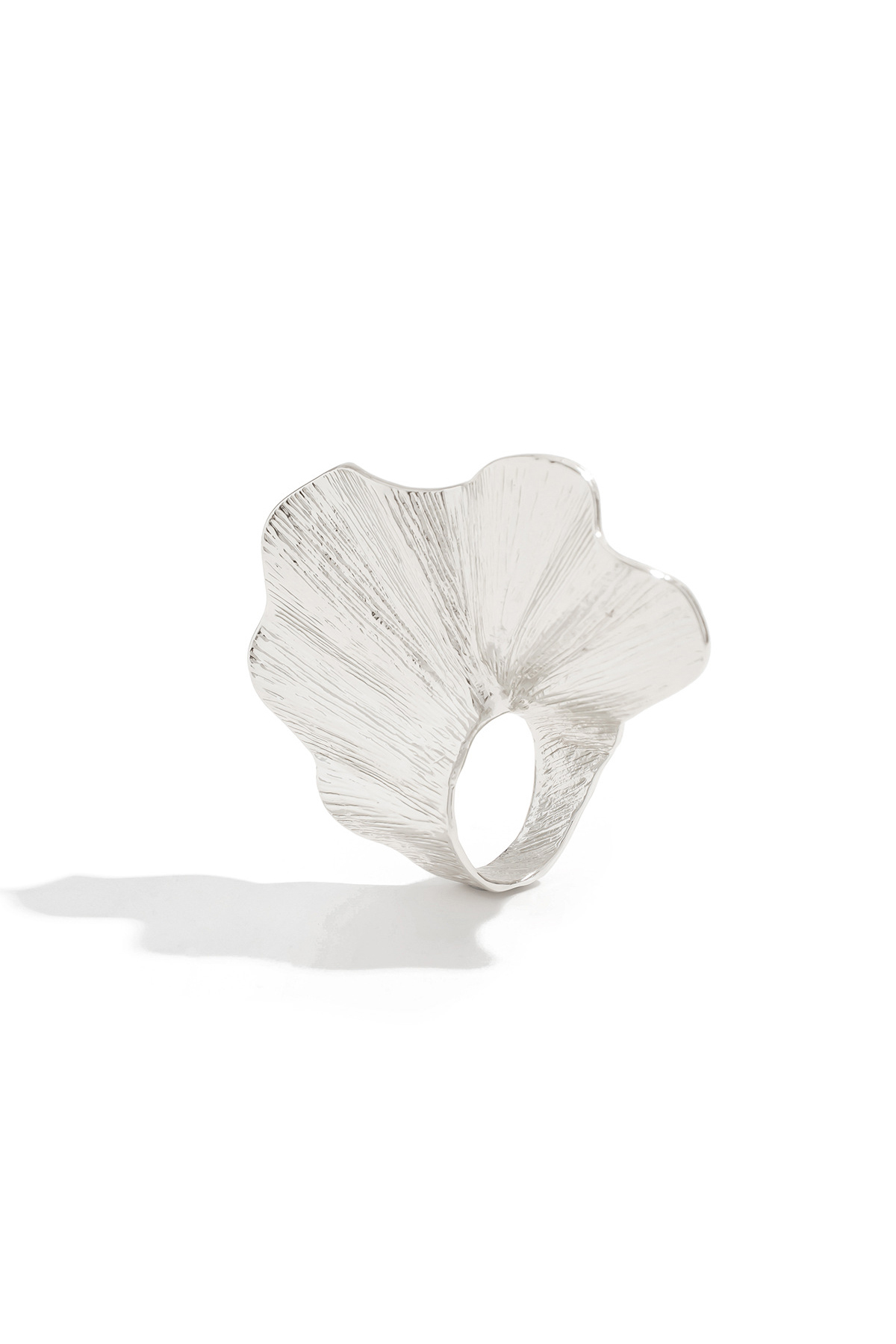 Maple Leaf Irregular Alloy Pleated Design Ring