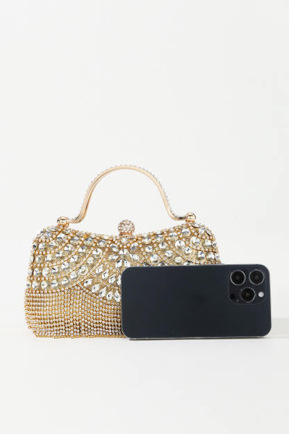 Women's Party Bag Rhinestone Diamond Tassel Chain Box Bag