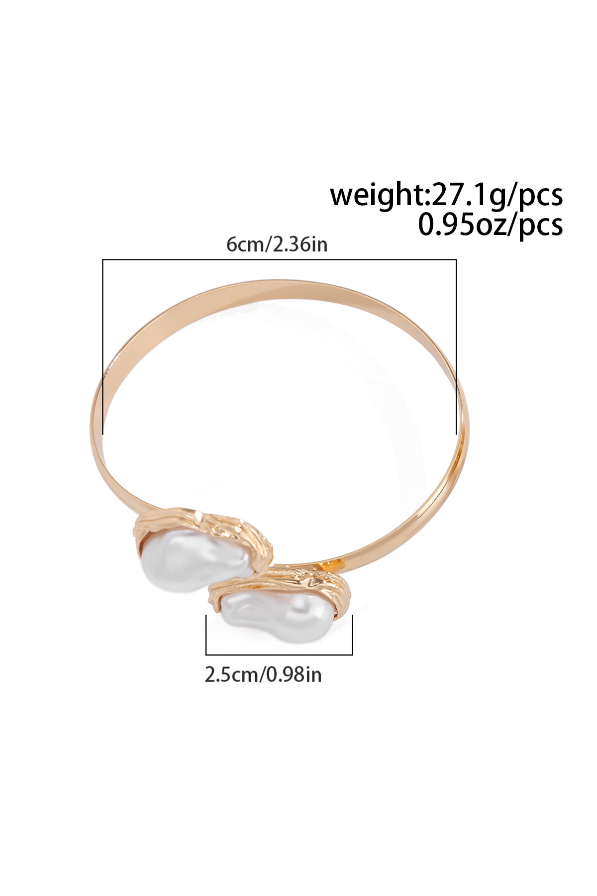 French Baroque Special-Shaped Pearl Vintage Gold Bracelet