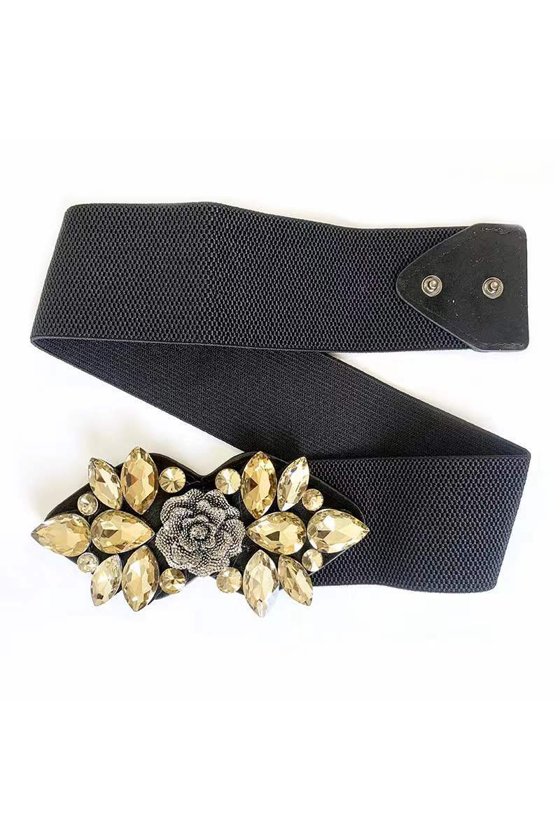 Rhinestone Elastic Belt Crystal Dress Coat Waist Waist Seal