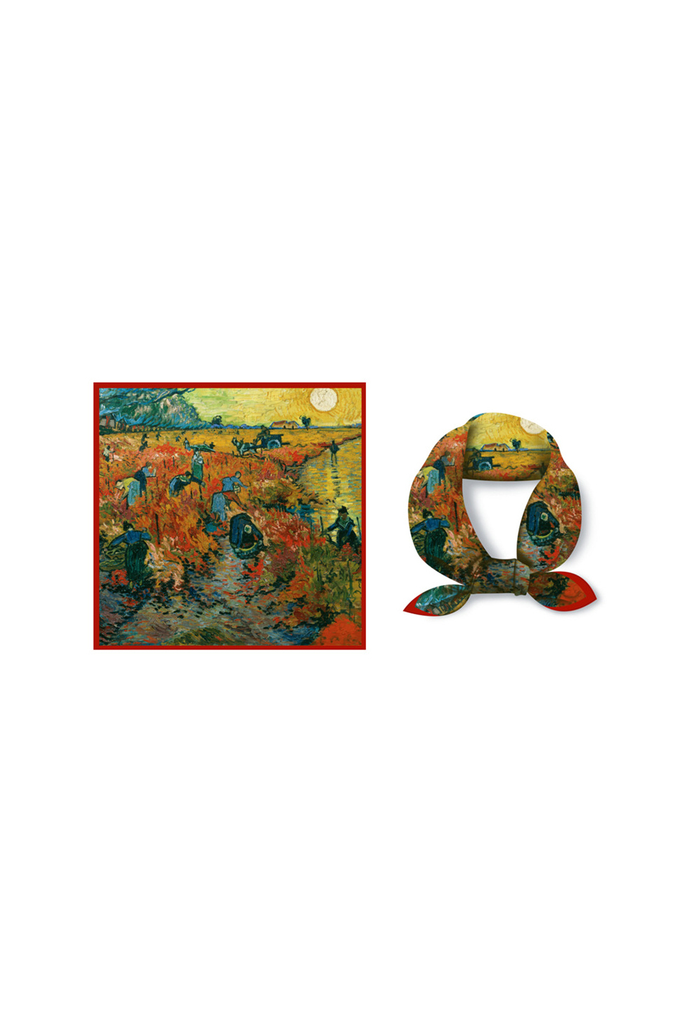 Van Gogh Painting Print Silk Scarf Headband Bag Decorative Small Square Scarf