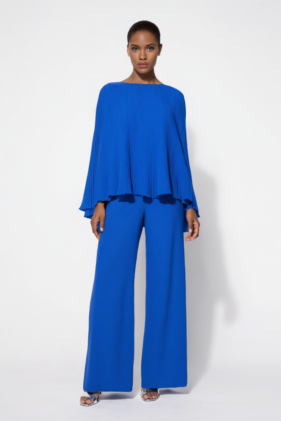 Casual Jumpsuit Set Crew Neck Blue Two Piece