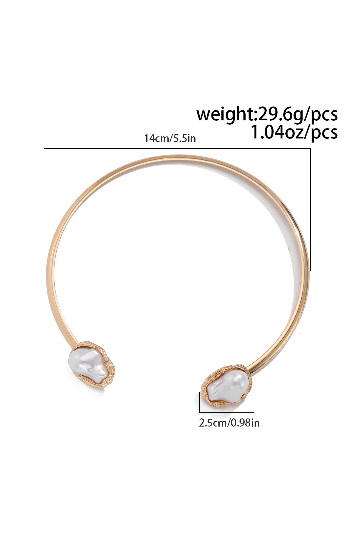 Vintage Open Baroque Shaped Pearl Necklace Metal Necklace