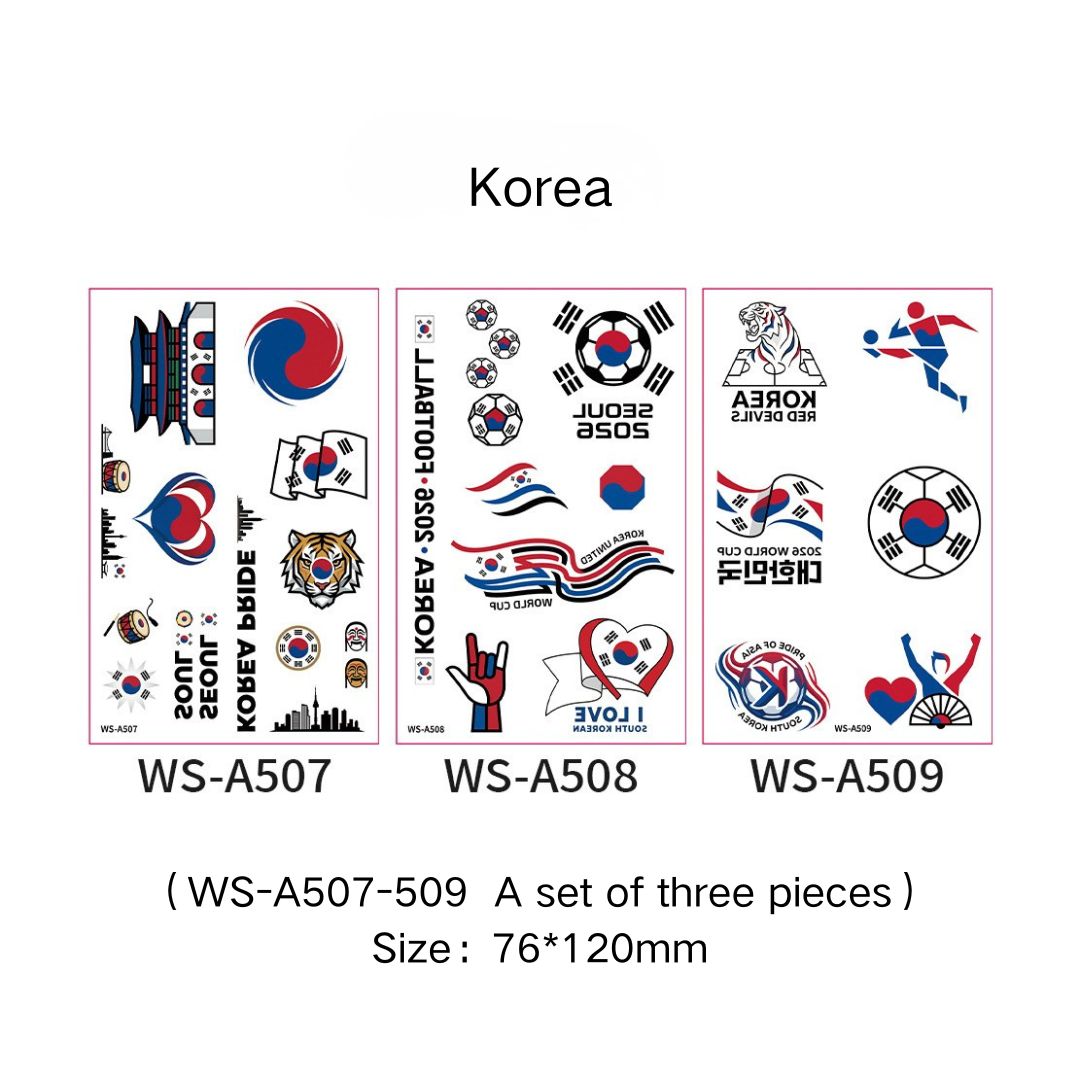 World Cup Flag Face Tattoos – Fan Sports Face Stickers for Football Matches & Events