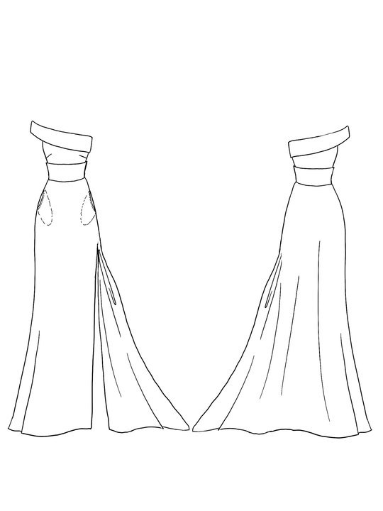 Party Work Black Gold Off Shoulder Split Maxi Dress  