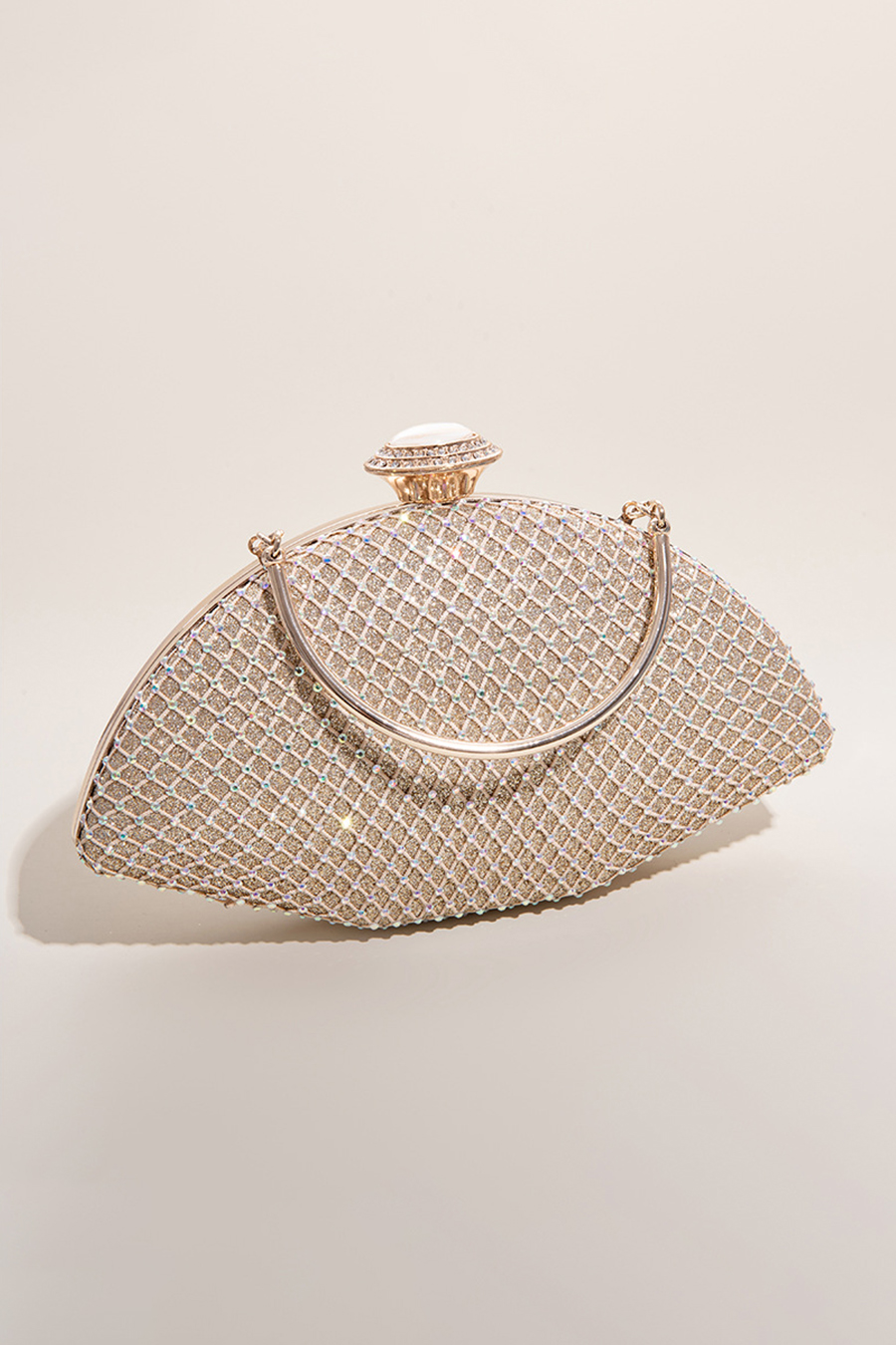 Pink Metallic Evening Clutch Bag