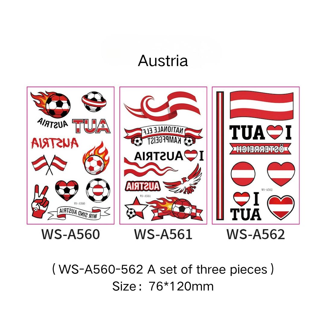 World Cup Flag Face Tattoos – Fan Sports Face Stickers for Football Matches & Events