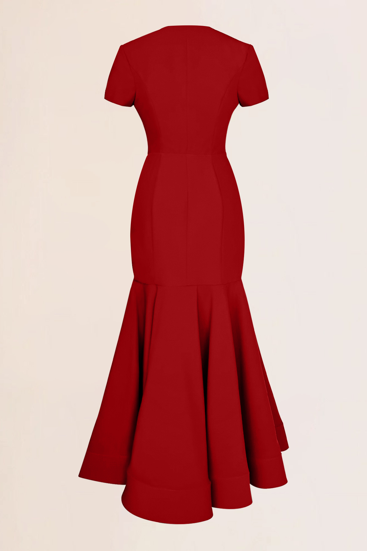 Work Party Formal Crew Neck Slim Fit Red Maxi Dress