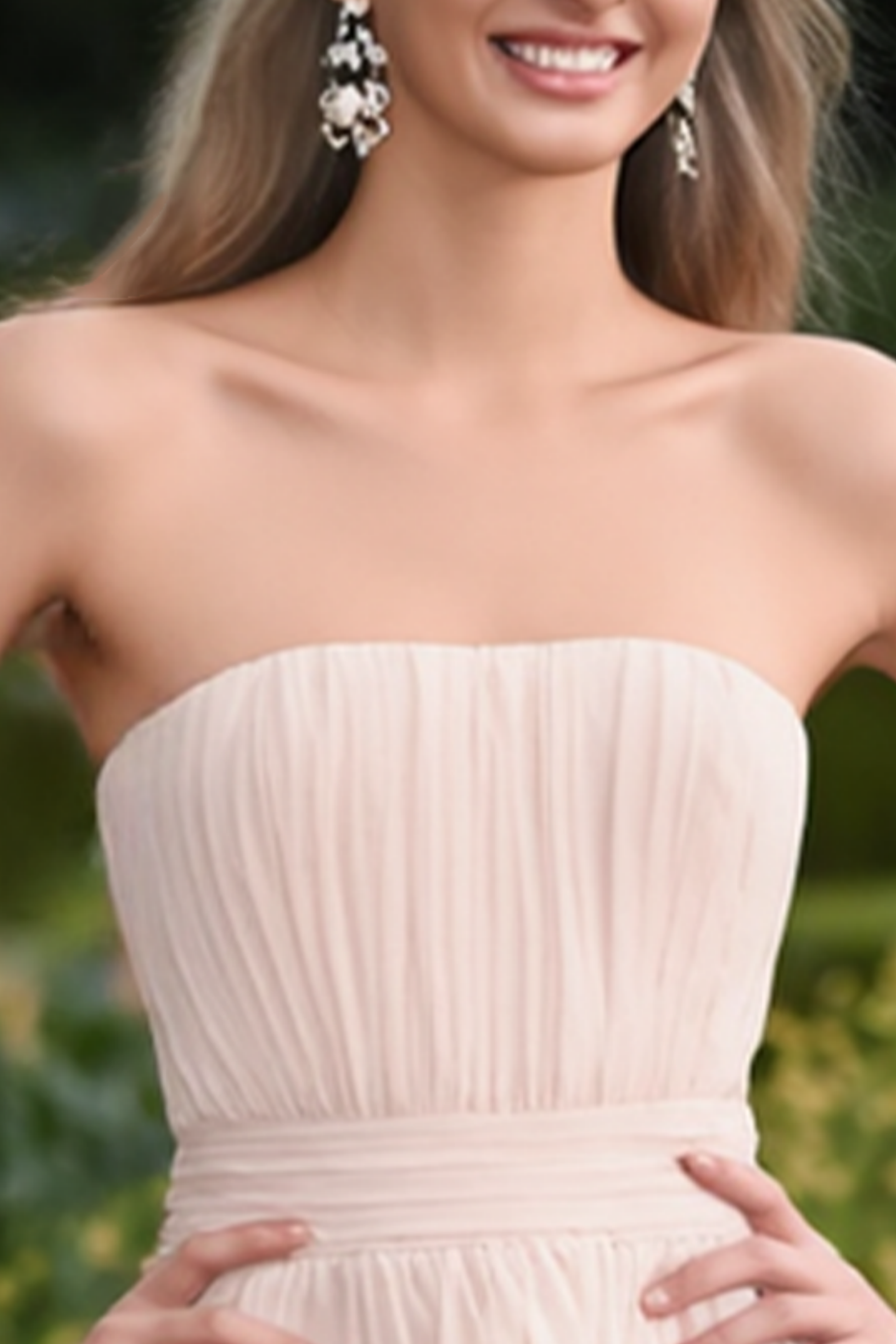 Homecoming​ Party Dress​​ Pink Strapless Ruffle Mini Dress